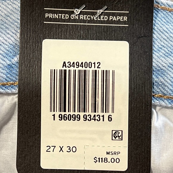 Levi's Premium Denim Baggy Dad Jeans Light Sugar Size 27 X 30 Light Indigo - Picture 7 of 11